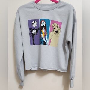 **NEW** Nightmare Before Christmas Sz 6 6X Girls Crop Sweatshirt Jack Sally